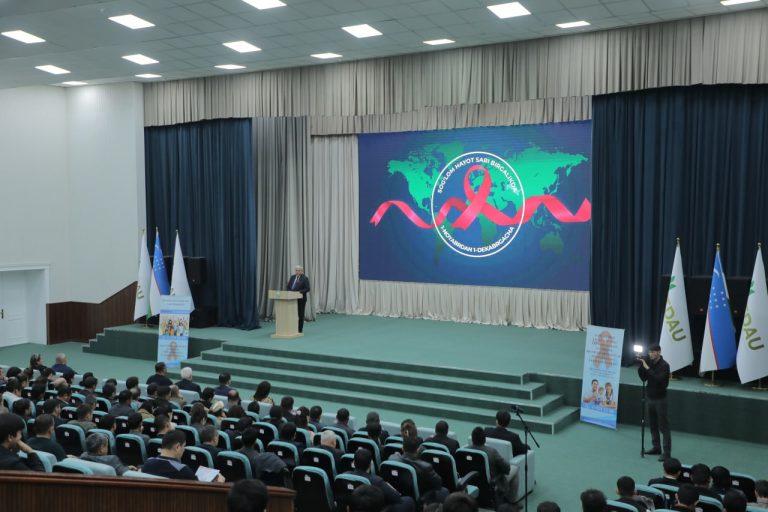 Toshkent davlat agrar universitetida 1 dekabr — “Butunjahon OITSGA qarshi kurashish kuni” munosabati bilan “Sog‘lom hayot sari birgalikda” shiori ostida profilaktik tadbir o‘tkazildi
