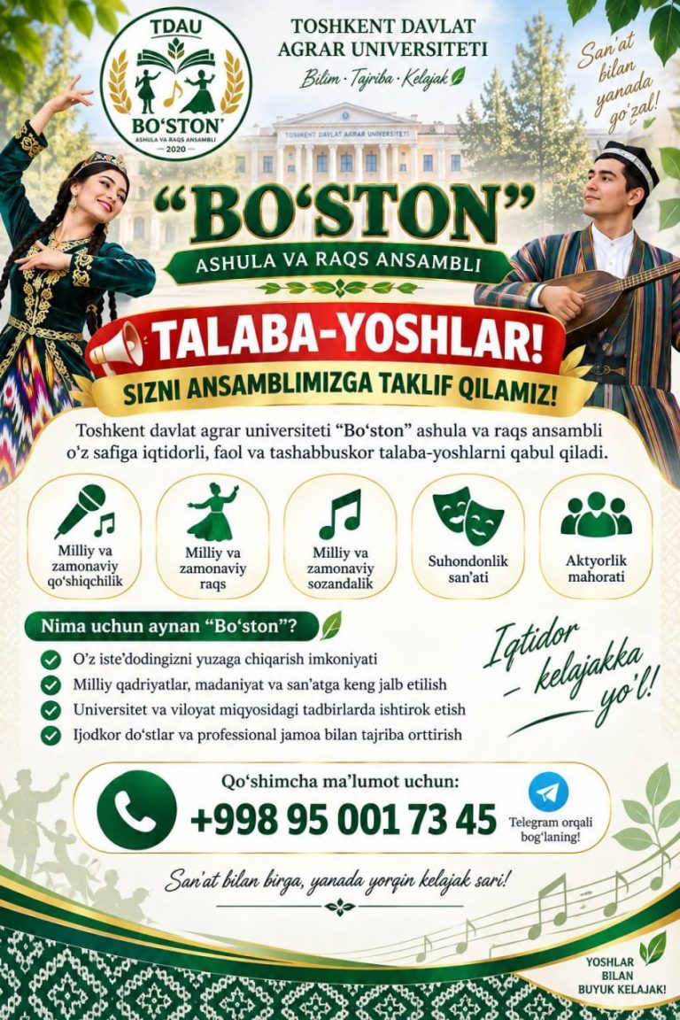 TALABA-YOSHLAR DIQQATIGA!